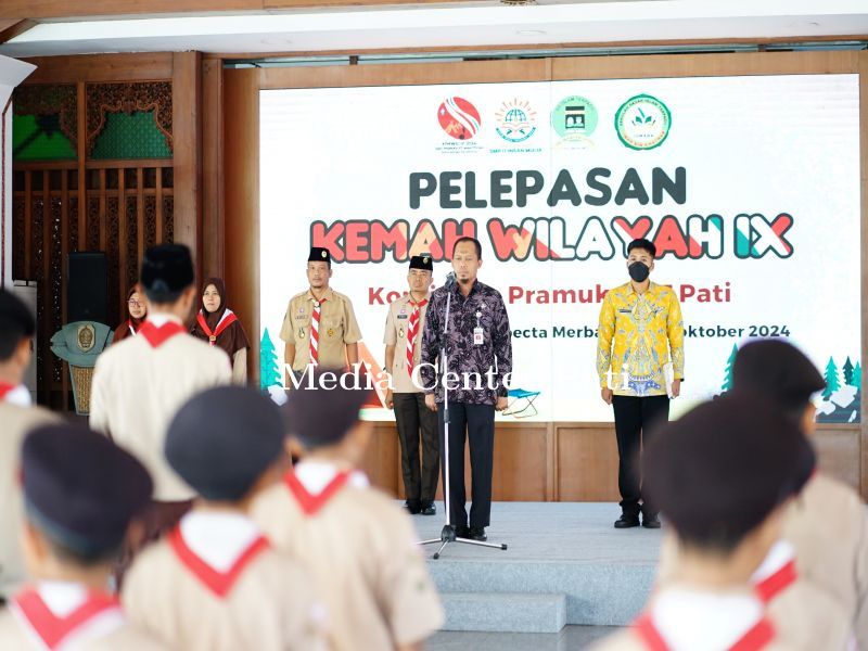 Sekda Pati Lepas Kontingen Pramuka SIT Pati untuk Kemah Wilayah IX Specta Merbabu