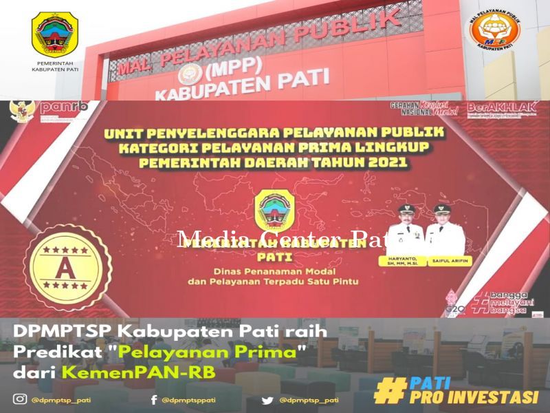 DPMPTSP Dapatkan Penghargaan NIlai A dari Kemenpan