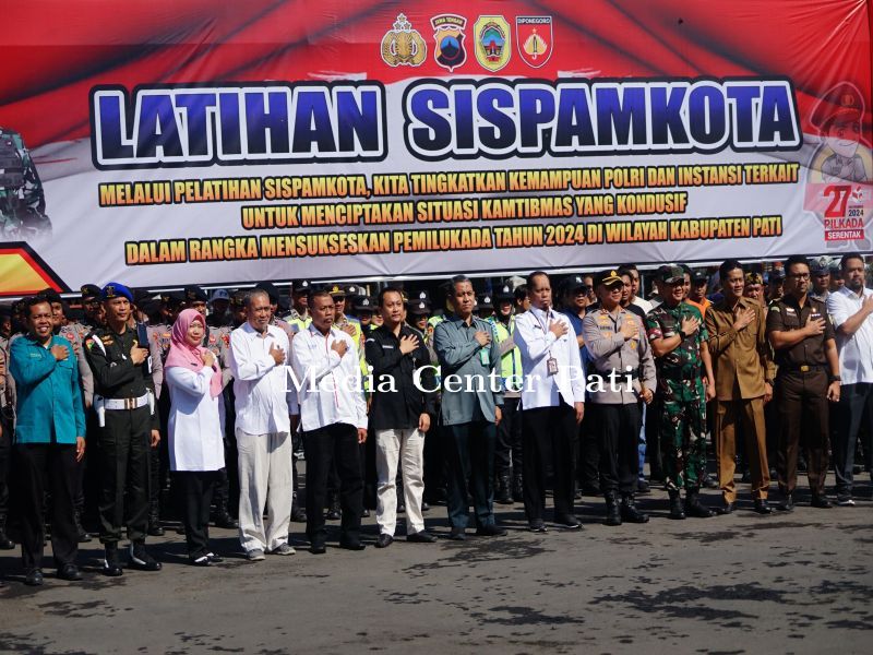 Simulasi Sispamkota Digelar, Sekda Pati Apresiasi Persiapan Pengamanan Pilkada